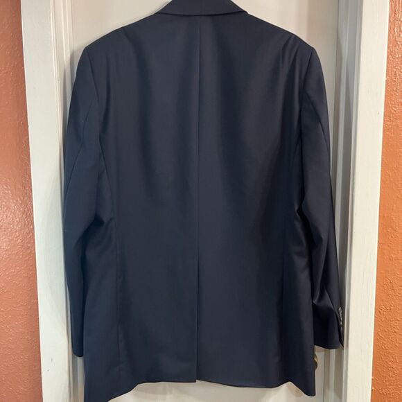 VTG Chaps Ralph Lauren Jacket M Blue 100% Wool Blazer Canada Made 42L - Picture 2 of 9